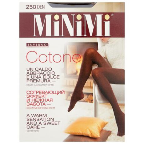 Колготки MiNiMi Cotone 250 den, размер 3-M, moka