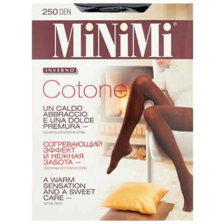 Колготки MiNiMi Cotone 250 den, размер 4-L, nero