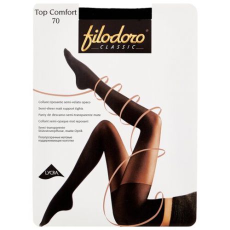 Колготки Filodoro Classic Top Comfort 70 den, размер 5-XL, nero