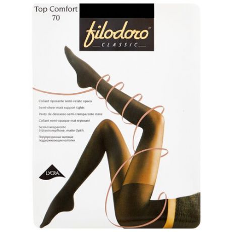 Колготки Filodoro Classic Top Comfort 70 den, размер 4-L, nero