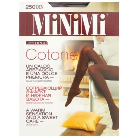 Колготки MiNiMi Cotone 250 den, размер 4-L, moka
