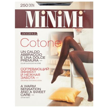Колготки MiNiMi Cotone 250 den, размер 3-M, nero