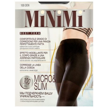 Колготки MiNiMi Micro&Slim 100 den, размер 2-S/M, nero