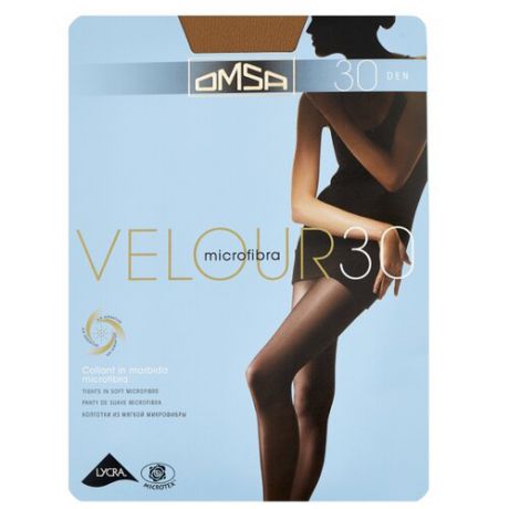 Колготки Omsa Velour 30 den, размер 2-S, caramello