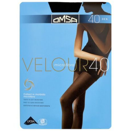 Колготки Omsa Velour 40 den, размер 2-S, nero