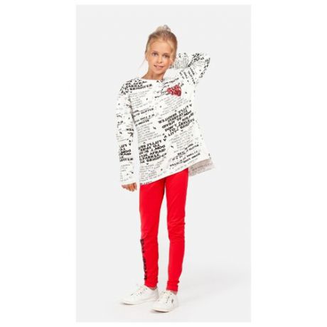 Комплект одежды playToday размер 146, светло-серый/красный/черный