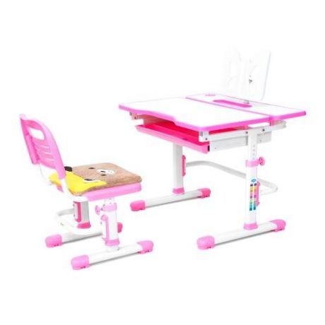 Комплект RIFFORMA стол + стул Comfort-07 80x61 см белый/розовый