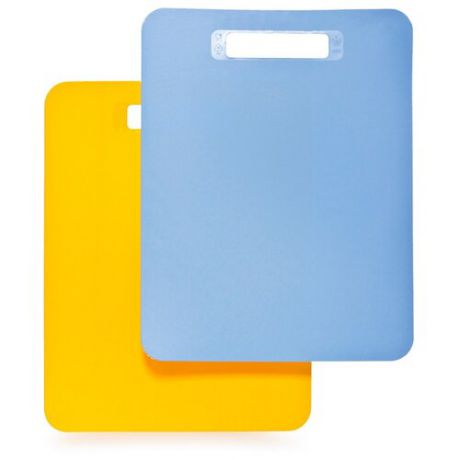 Набор разделочных досок ПОЛИМЕРБЫТ Комфорт 805 37x29 см (2 шт.) голубой/желтый