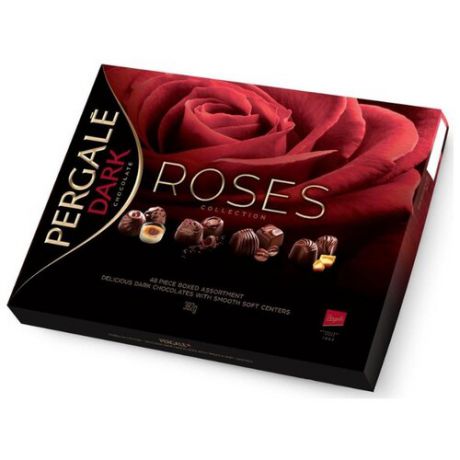 Набор конфет Pergale Dark Chocolate Roses collection 382 г красный