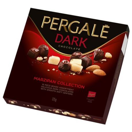 Набор конфет Pergale Dark Chocolate Марципановая коллекция 125 г красный