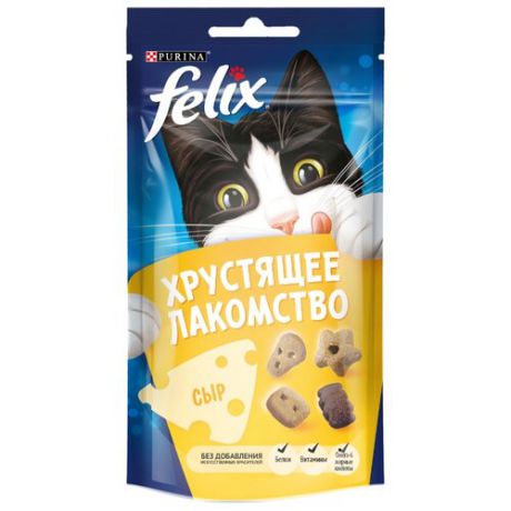 Лакомство для кошек Felix Хрустящее лакомство со вкусом сыра, 60г
