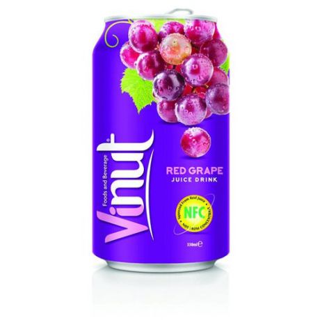 Напиток сокосодержащий Vinut со вкусом красного винограда, 0.33 л