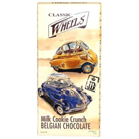 Шоколад Classic Wheels молочный с дробленым печеньем, 100 г