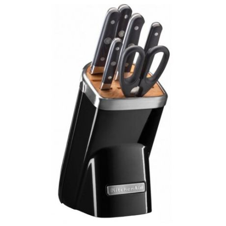 Набор KitchenAid Professional series 4 ножа, ножницы и мусат с подставкой черный