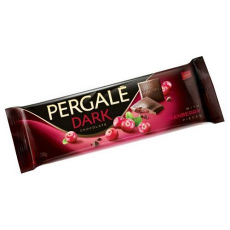 Шоколад Pergale темный с клюквой 50% какао, 220 г