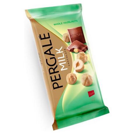 Шоколад Pergale молочный с цельным фундуком 30% какао, 100 г