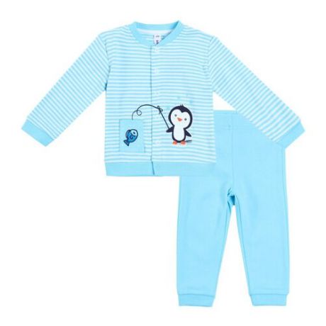 Комплект одежды playToday размер 62, белый/голубой