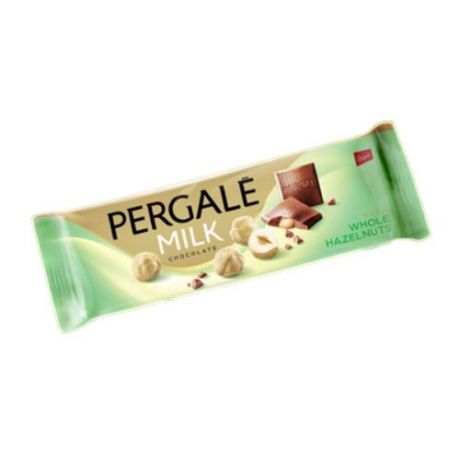 Шоколад Pergale молочный с цельным фундуком 30% какао, 250 г