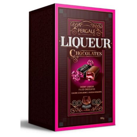 Набор конфет Pergale Liqueur со вкусом вишни 190 г коричневый/розовый