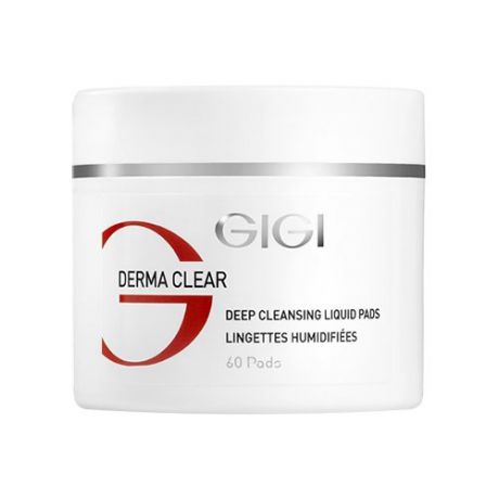 Gigi Очищающие влажные диски Derma Clear Deep Cleansing Liquid Pads, 60 шт.