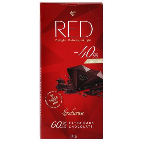 Шоколад Red Delight Exclusive Экстра темный, 60% какао, 100 г