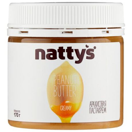 Nattys Паста-крем арахисовая Creamy с мёдом, 170 г