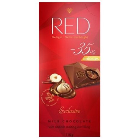 Шоколад Red Delight молочный с ореховой начинкой, 100 г