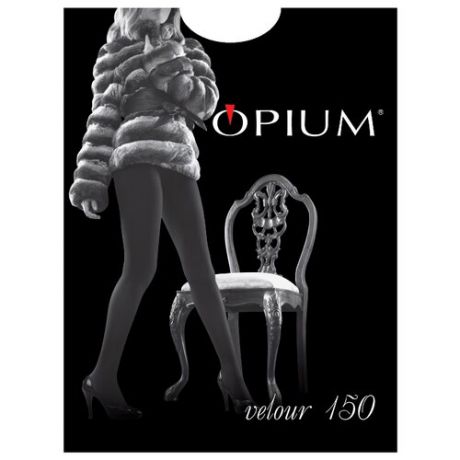 Колготки Opium Velour 150 den, размер 5-XL, nero