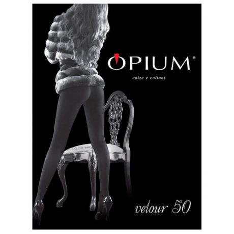 Колготки Opium Velour 50 den, размер 2, nero