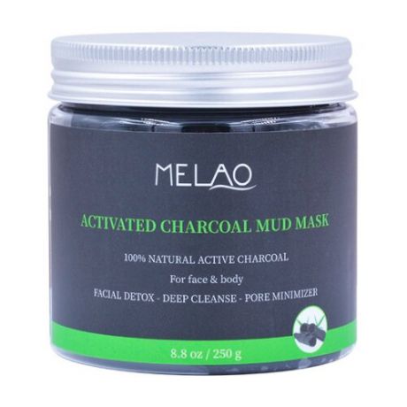MELAO грязевая маска Activated Charcoal с активированные углем, 250 г
