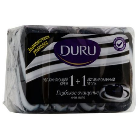 Крем-мыло кусковое DURU 1+1 Глубокое очищение, 4 шт., 90 г