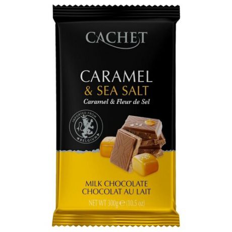 Шоколад Cachet молочный с карамелью и морской солью, 32%, 300 г