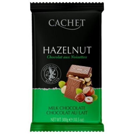 Шоколад Cachet молочный с фундуком 32%, 300 г