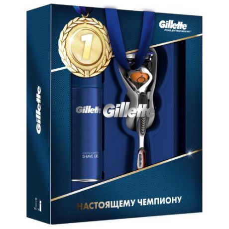 Подарочный набор Gillette гель для бриться Fusion Ultra Sensitive, бритвенный станок Fusion Proglide + сменные кассеты – 1 шт.