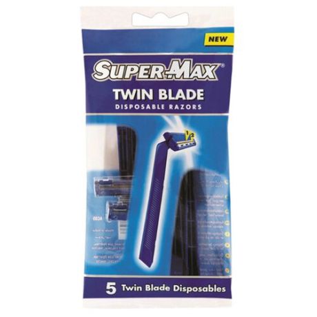 Бритвенный станок Super-Max TWIN BLADE , 5 шт.