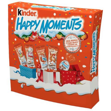 Набор конфет Kinder Happy Moments 242 г красный/белый