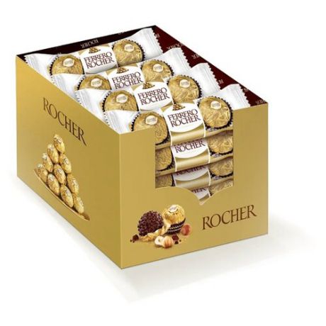 Набор конфет Ferrero Rocher с лесным орехом 37.5 г 16 шт золотистый