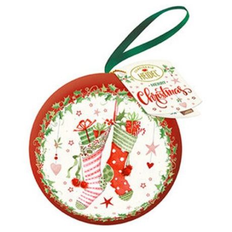 Набор конфет Heidel White Christmas в елочной игрушке Bauble, 43 г зеленый/красный/белый