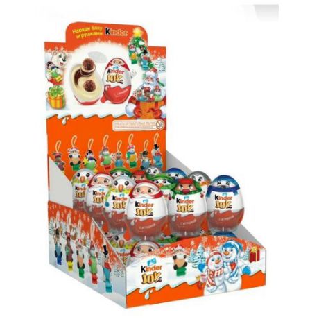 Шоколадное яйцо Kinder Joy серия Наряди ёлку игрушками, коробка (24 шт.)