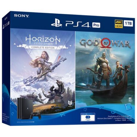Игровая приставка Sony PlayStation 4 Pro черный + Horizon Zero Dawn CE + God Of War