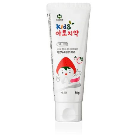 Зубная паста Nature Secret со вкусом клубники Kids Strawberry Toothpaste 3-12 лет, 80 г