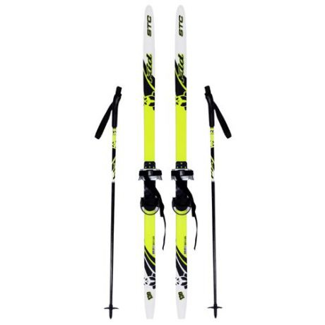 Беговые лыжи STC Step Kid Combi черный/белый/желтый 110 см