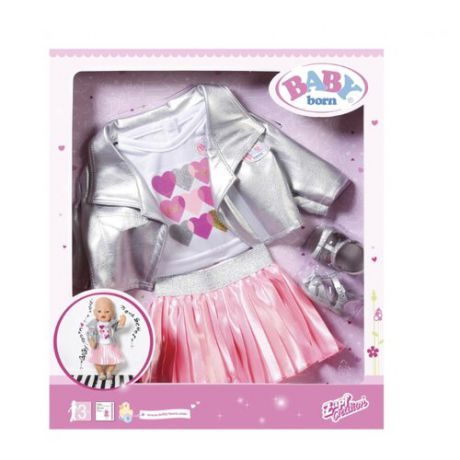 Zapf Creation Комплект одежды для куклы Baby Born 824931 серебристый/розовый