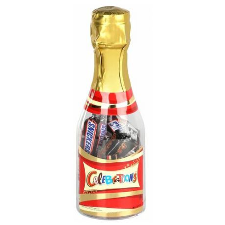 Набор конфет Mars Селебрейшнс Бутылка маленькая 108г красный/золотистый