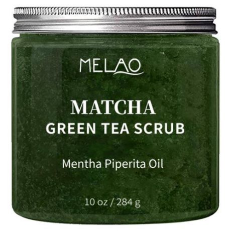MELAO скраб для лица с Зеленым чаем Матча и маслом перечной Мяты 284 г 1 шт.