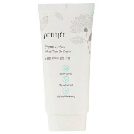 Petitfee Snow Lotus White Tone Up Cream Осветляющий крем для лица с экстрактом лотоса, 50 мл