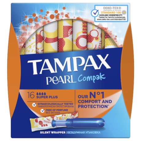 TAMPAX тампоны Compak Pearl Super Plus Duo 16 шт.