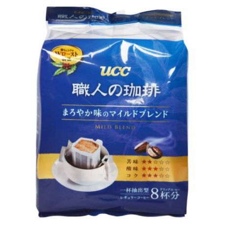 Молотый кофе Кофе молотый UCC Mild Blend, дрип-пакет (8 шт.)
