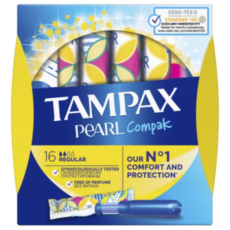 TAMPAX тампоны Compak Pearl Regular Duo 16 шт.