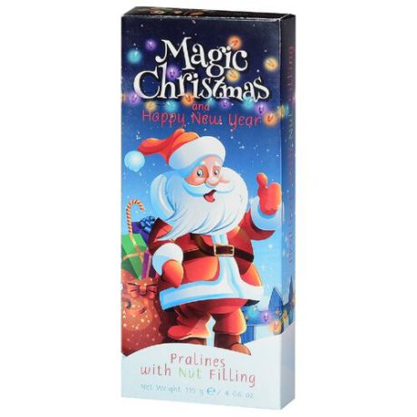 Шоколад Luzyckie Praliny Magic Christmas молочный пралине с орехом, 115 г